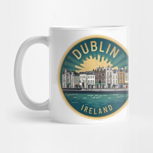 Retro Vintage Dublin Cityscape Sticker Mug